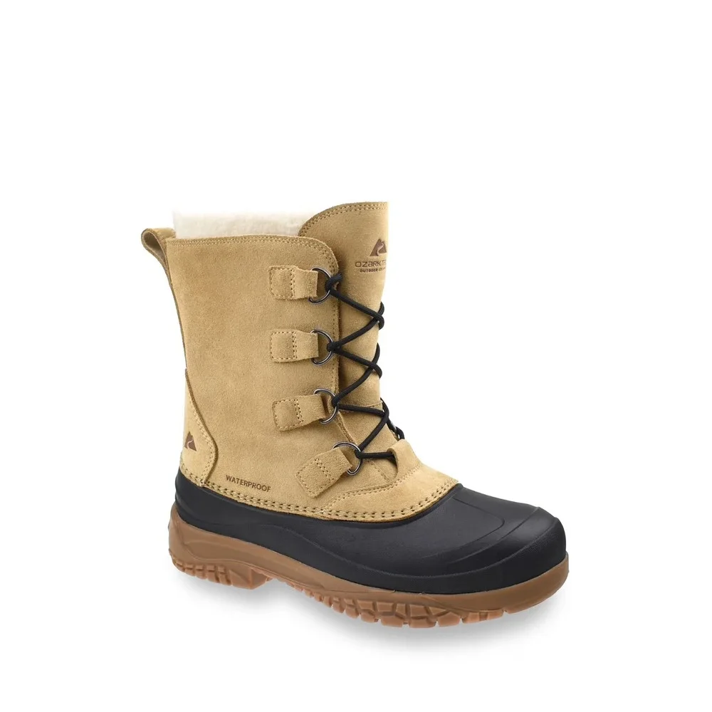 Ozark Trail Men's Lace Up 400G Leather Snow Boot Size 8, -40° Rating, Waterproof